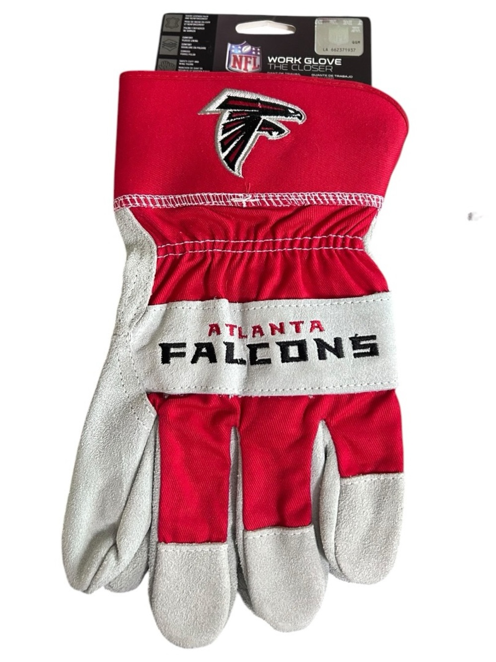 NWT Atlanta Falcons NFL Woodrow The Closer Leather Work Gloves OS